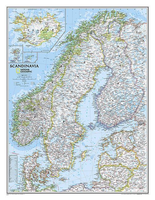 Vorderes Coverbild National Geographic Scandinavia Wall Map - Classic (23.5 X 30.25 In)