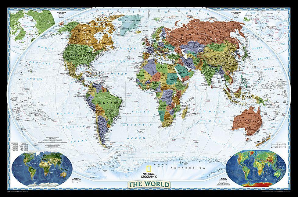 Vorderes Coverbild National Geographic World Wall Map - Decorator (46 X 30.5 In)