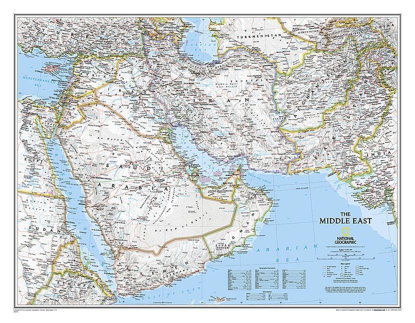 Vorderes Coverbild National Geographic Middle East Wall Map - Classic (30.25 X 23.5 In)