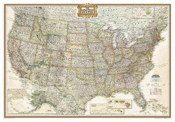Vorderes Coverbild National Geographic United States Wall Map - Executive (43.5 X 30.5 In)