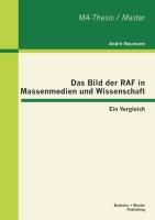 Vorderes Coverbild Das Bild der RAF in Massenmedien und Wissenschaft: Ein Vergleich
