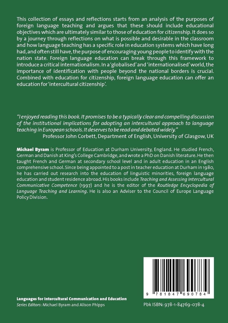 Rückseitencover From Foreign Language Education to Education for Intercultural Citizenship