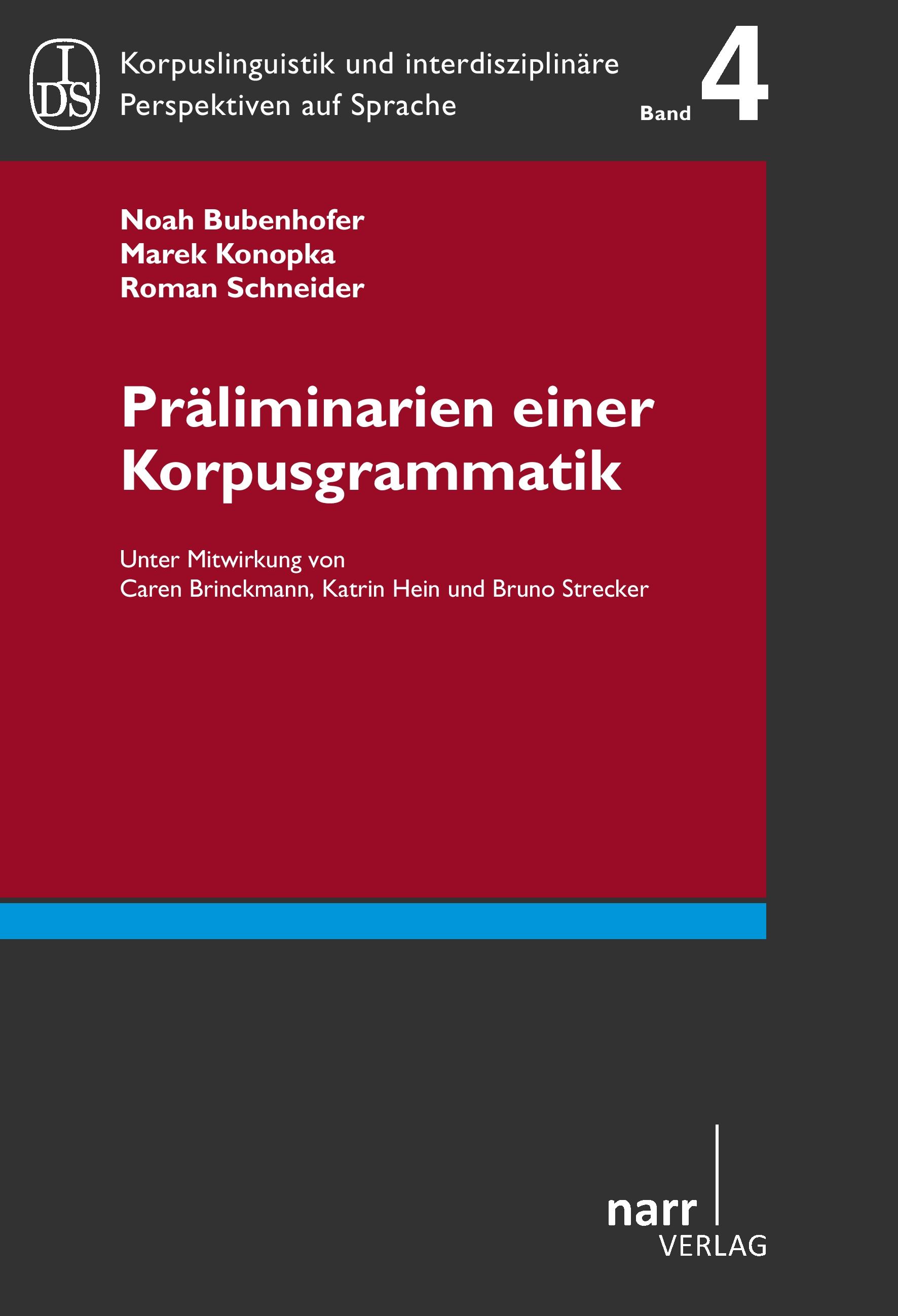 Vorderes Coverbild Präliminarien einer Korpusgrammatik