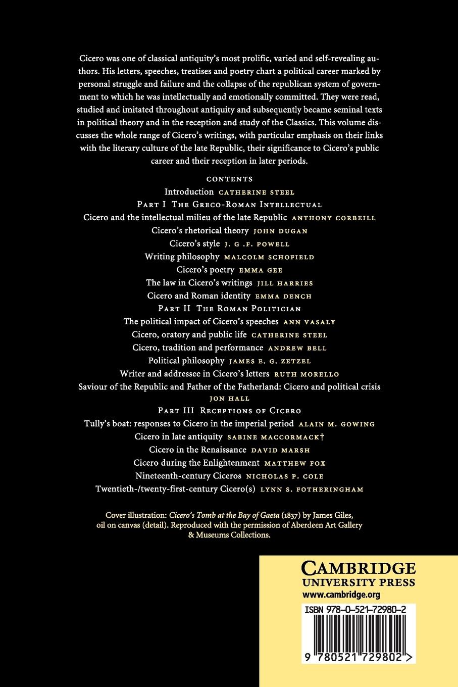 Rückseitencover The Cambridge Companion to Cicero