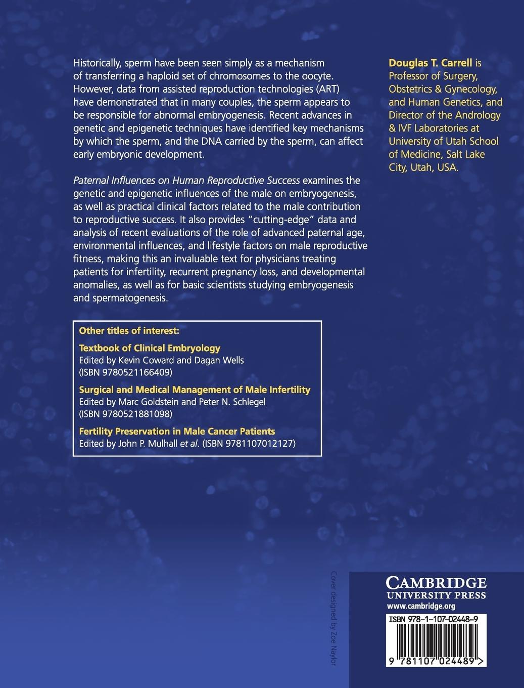 Rückseitencover Paternal Influences on Human Reproductive Success