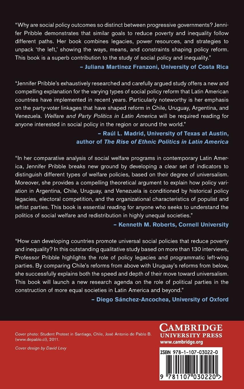 Rückseitencover Welfare and Party Politics in Latin America