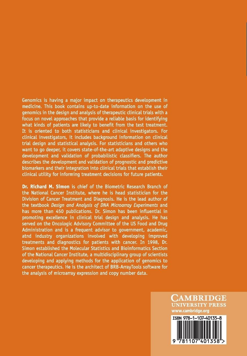 Rückseitencover Genomic Clinical Trials and Predictive Medicine