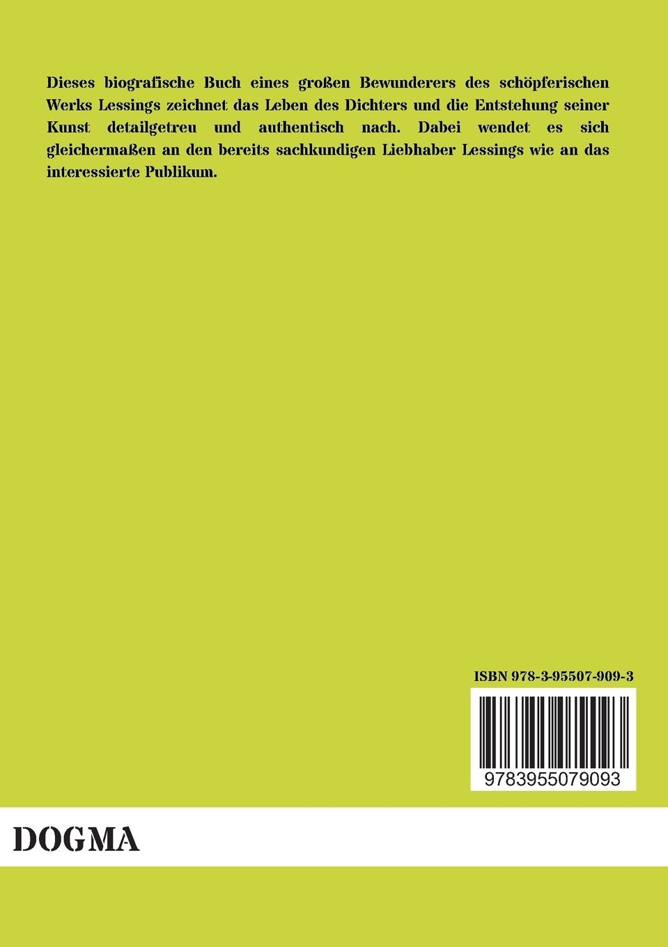 Rückseitencover Lessings Leben und seine Werke
