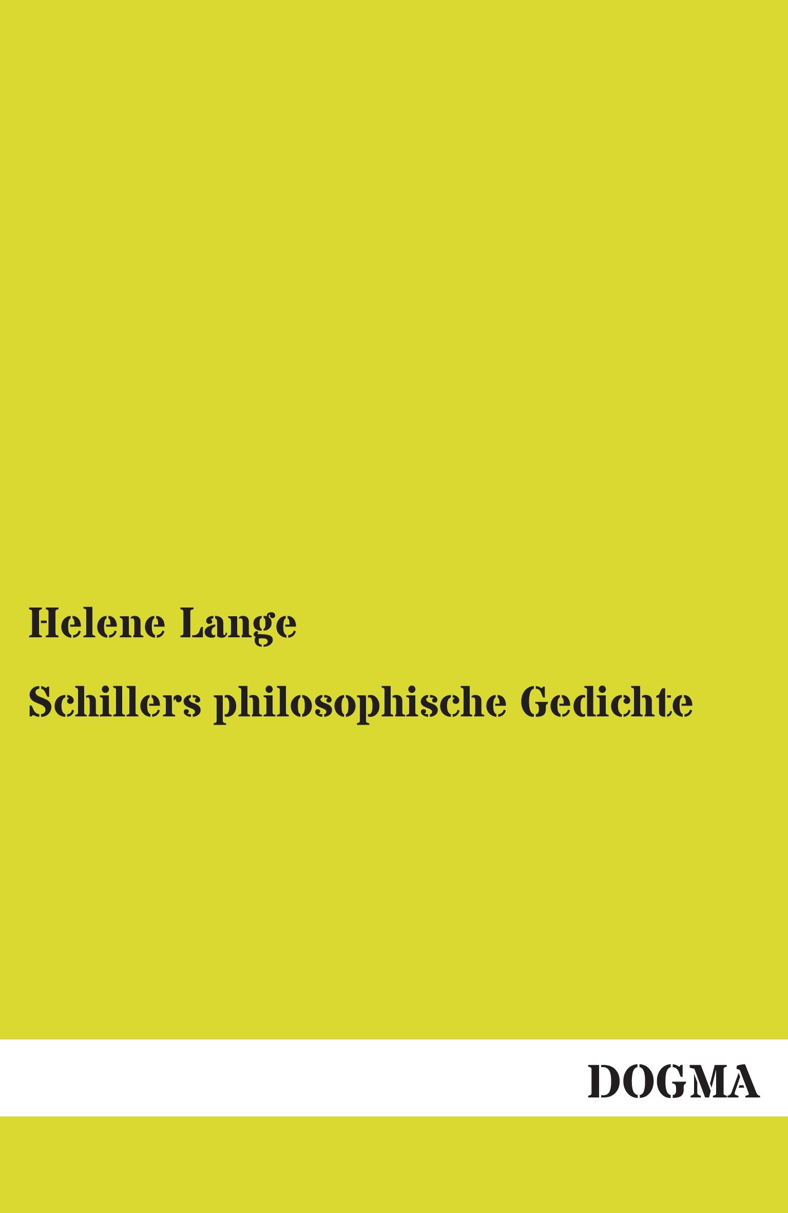 Vorderes Coverbild Schillers philosophische Gedichte