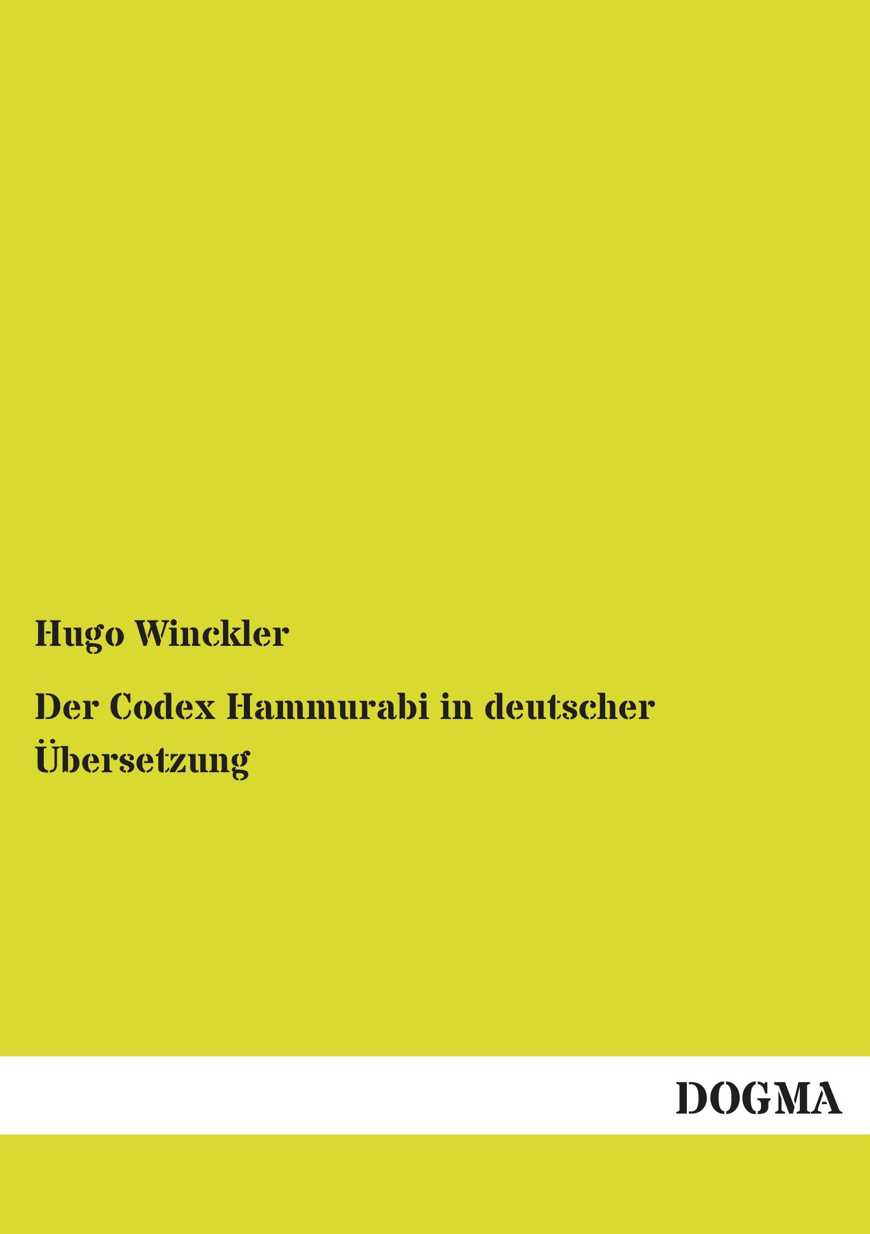 Vorderes Coverbild Der Codex Hammurabi in deutscher Übersetzung