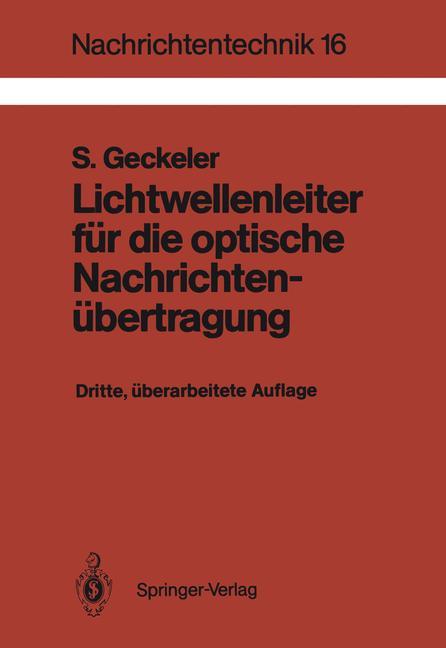 Vorderes Coverbild Lichtwellenleiter für die optische Nachrichtenübertragung