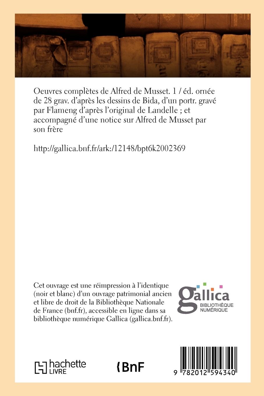 Rückseitencover Oeuvres Complètes de Alfred de Musset. 1 (Éd.1888)