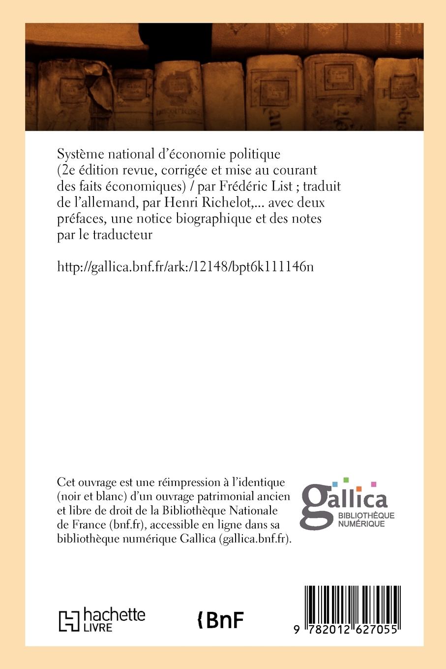 Rückseitencover Système National d'Économie Politique (2e Éd) (Éd.1857)