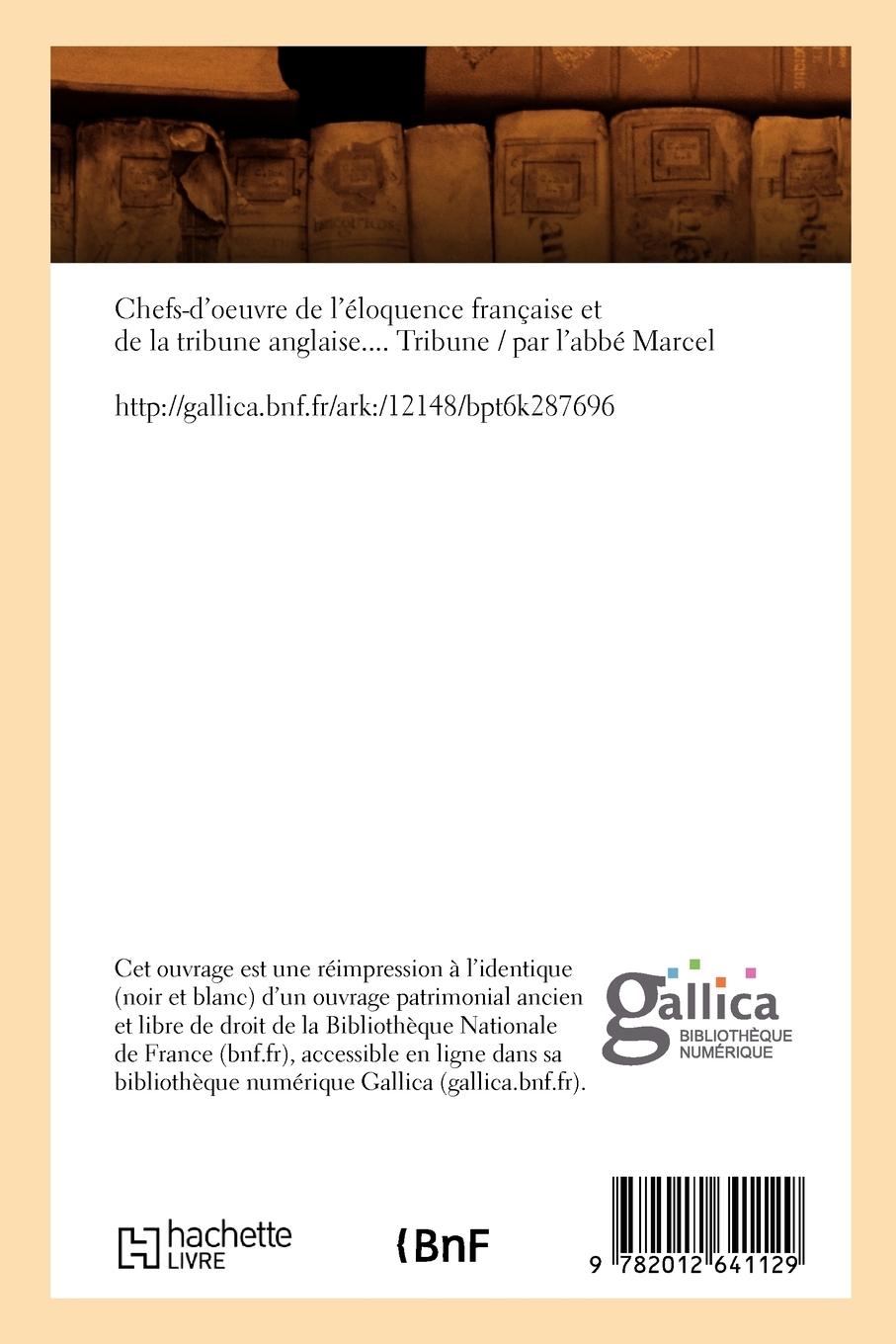 Rückseitencover Chefs-d'Oeuvre de l'Éloquence Française Et de la Tribune Anglaise. Tribune (Éd.1838)