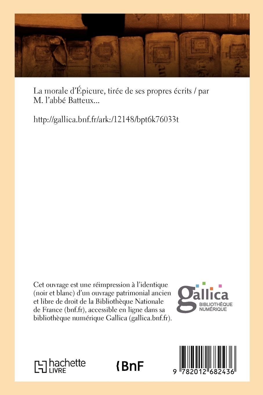 Rückseitencover La Morale d'Épicure, Tirée de Ses Propres Écrits (Éd.1758)