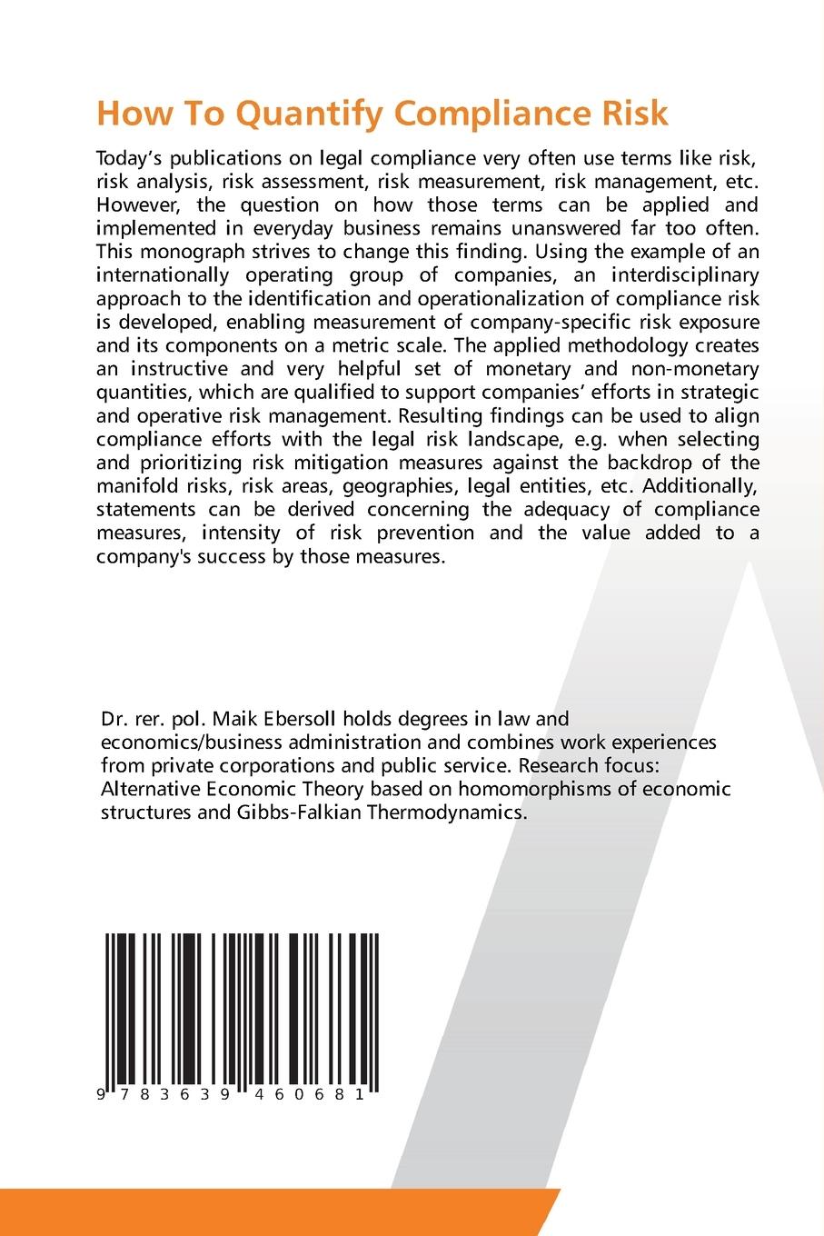 Rückseitencover How To Quantify  Compliance Risk
