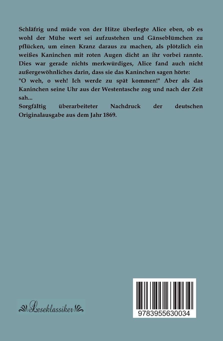 Rückseitencover Alice's Abenteuer im Wunderland