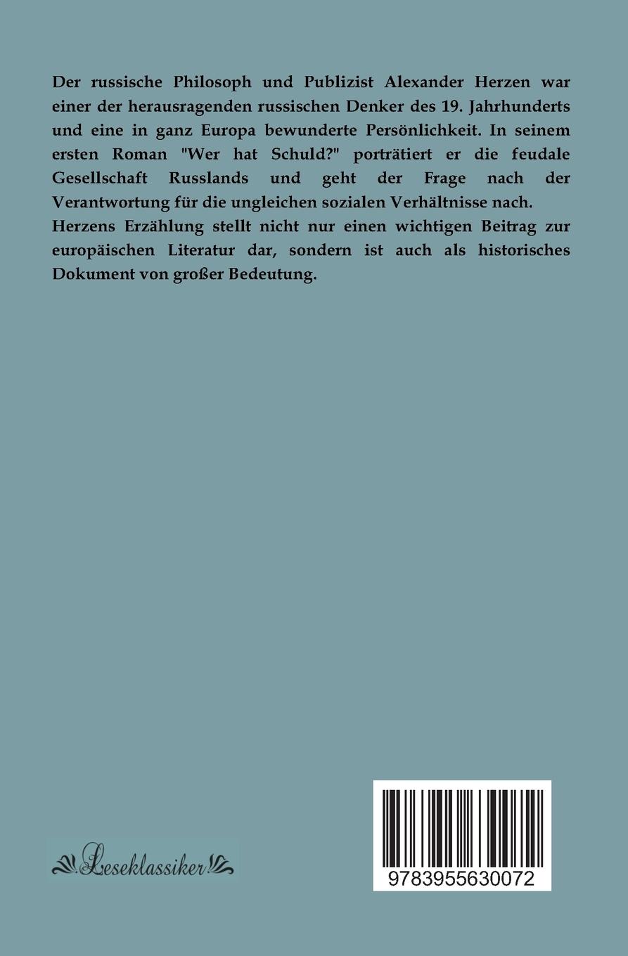 Rückseitencover Wer hat Schuld?