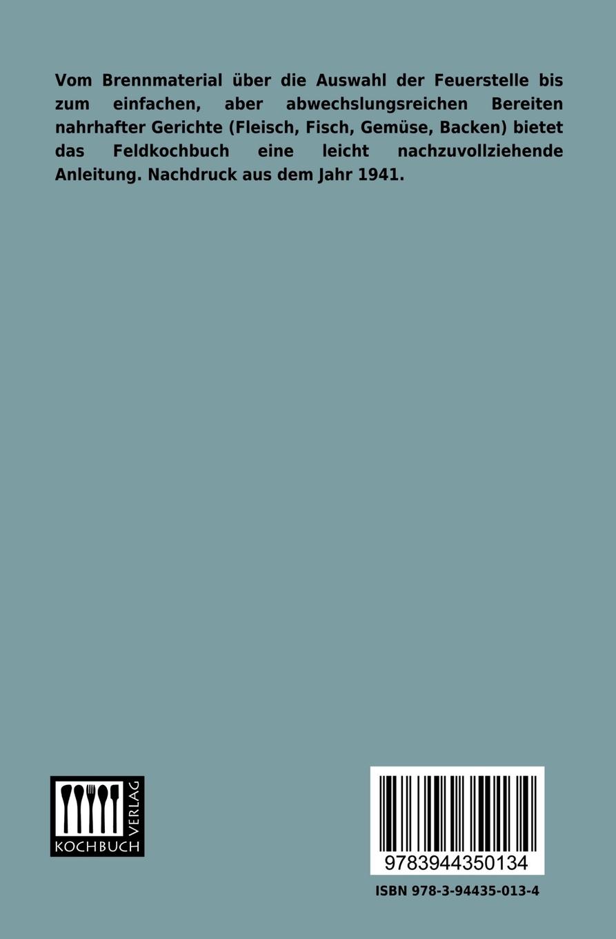 Rückseitencover Feldkochbuch für behelfsmäßiges Kochen und Backen in den Kolonien
