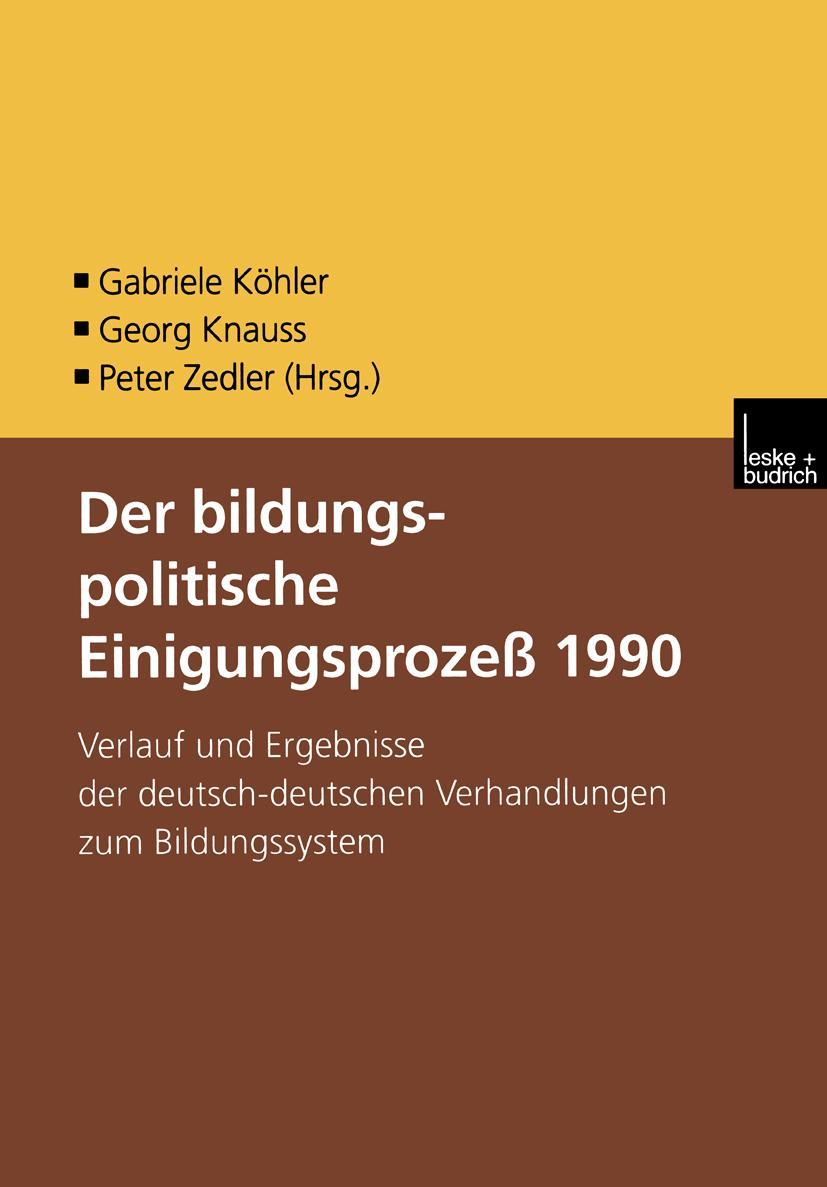 Vorderes Coverbild Der bildungspolitische Einigungsprozess 1990
