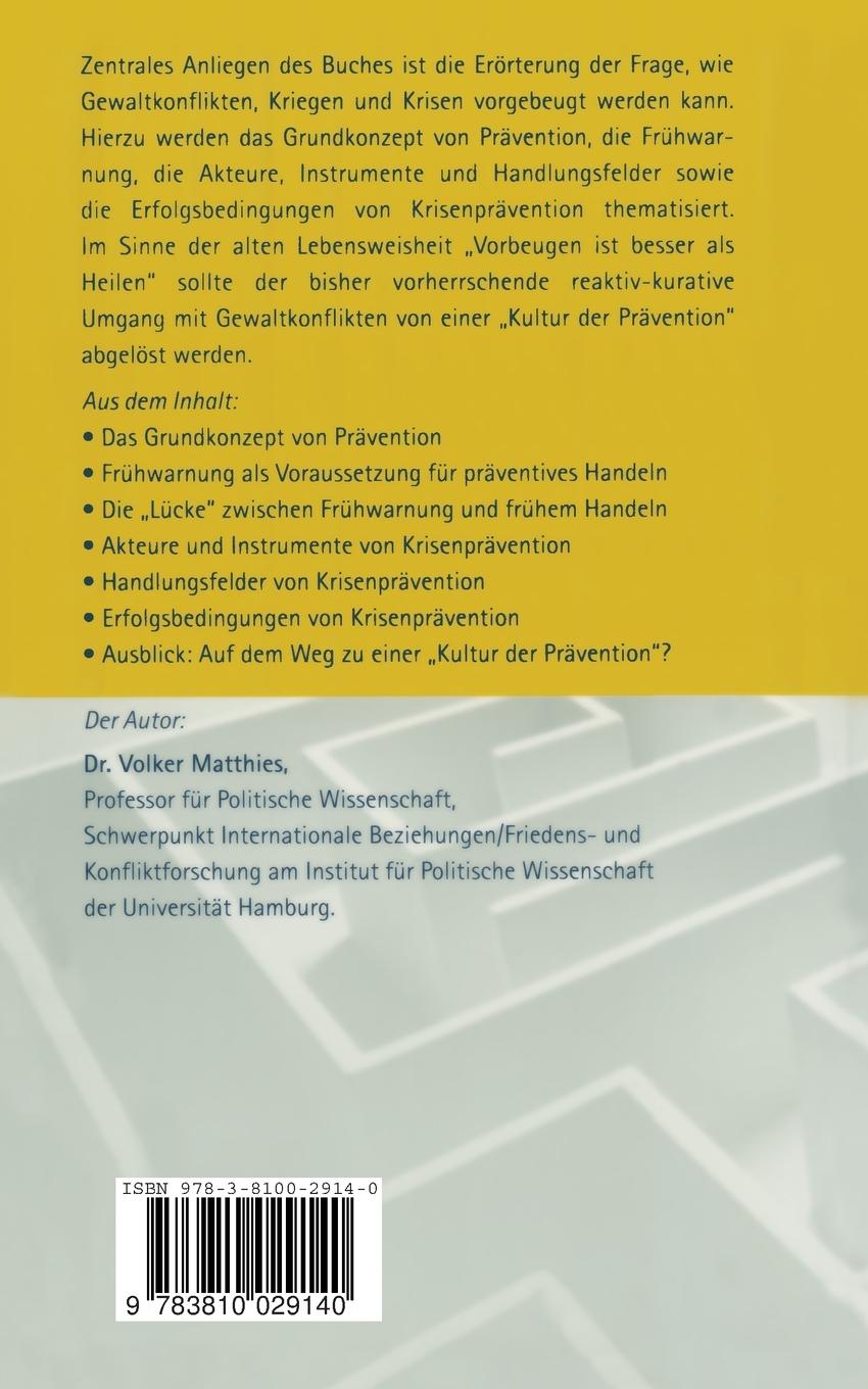 Rückseitencover Krisenprävention