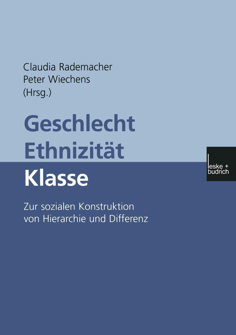 Vorderes Coverbild Geschlecht - Ethnizität - Klasse
