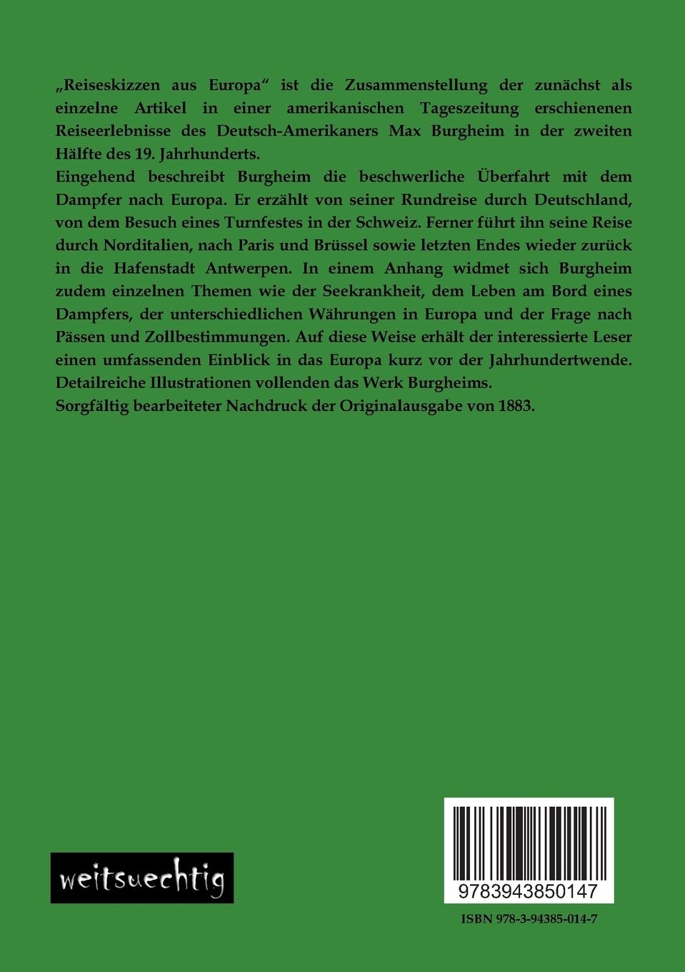 Rückseitencover Reiseskizzen aus Europa