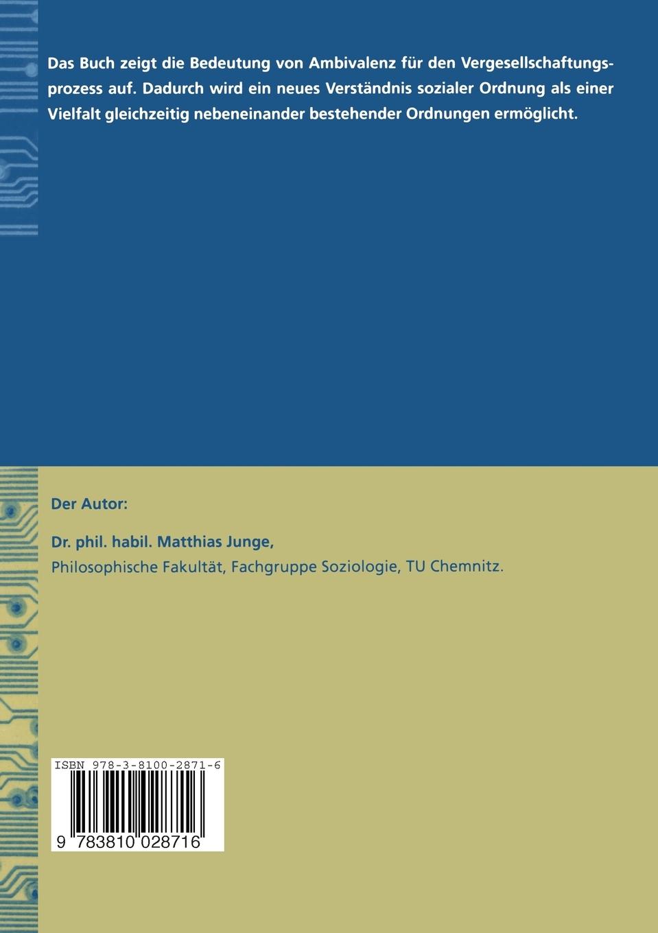Rückseitencover Ambivalente Gesellschaftlichkeit
