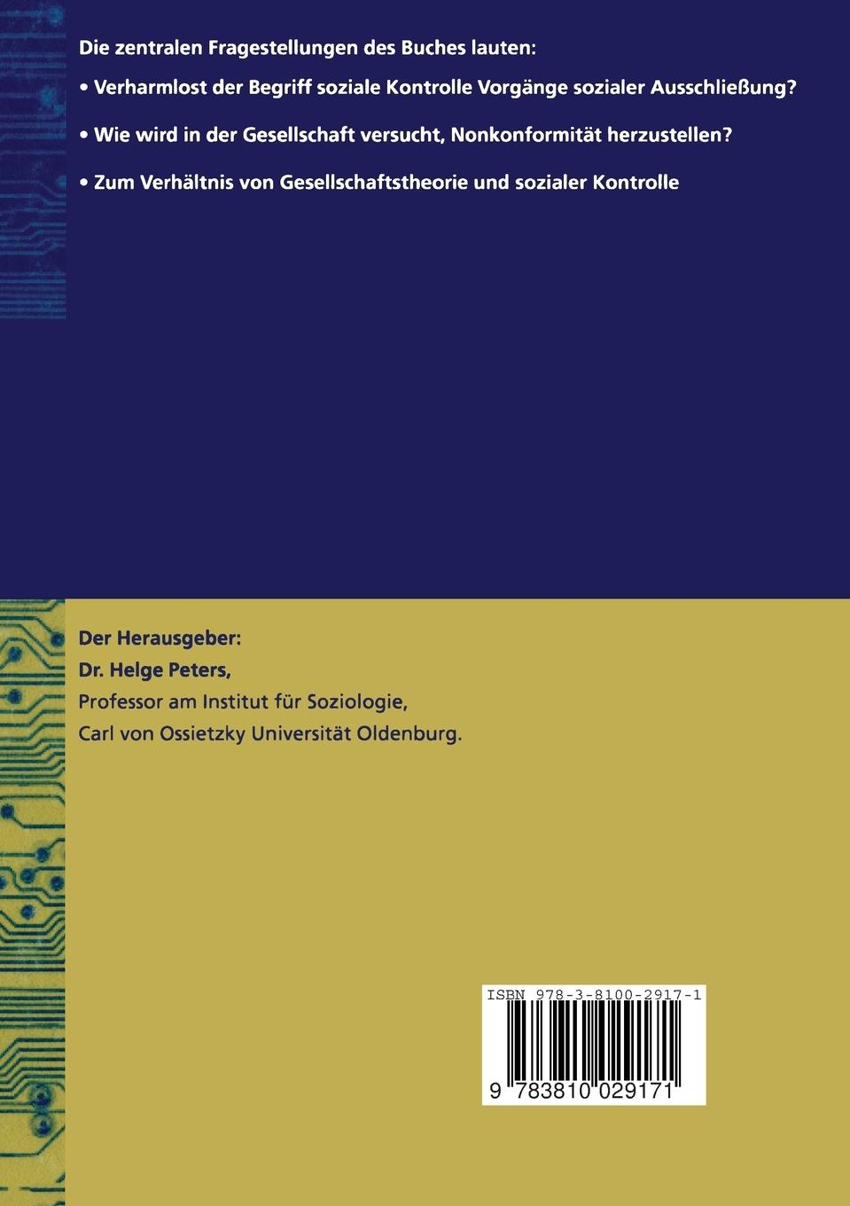 Rückseitencover Soziale Kontrolle