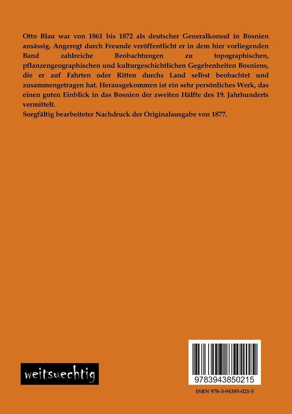 Rückseitencover Reisen in Bosnien und der Herzegowina