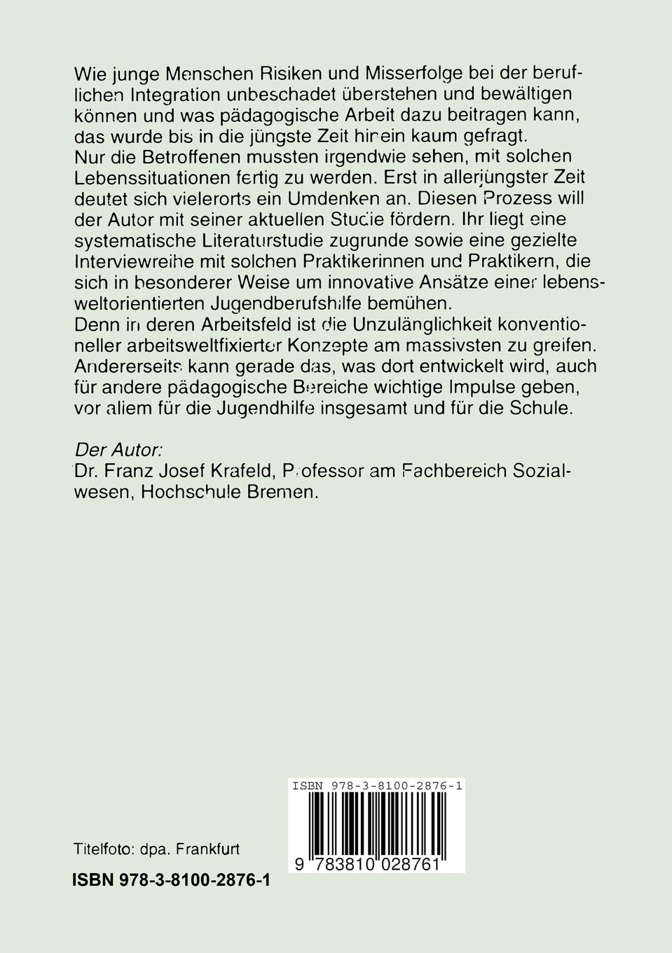 Rückseitencover Die überflüssige Jugend der Arbeitsgesellschaft