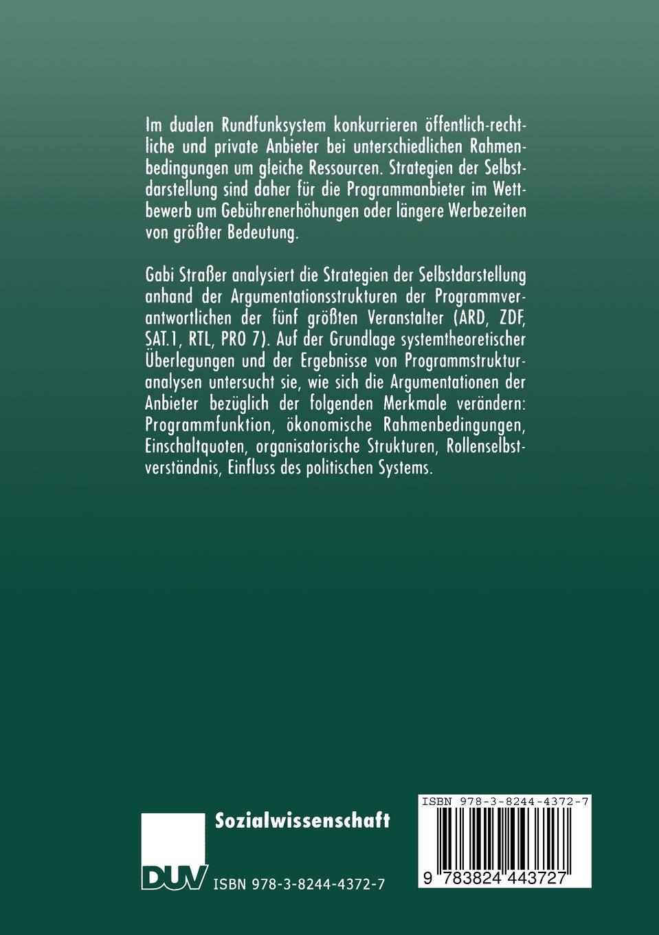 Rückseitencover Legitimierungsstrategien des Fernsehens