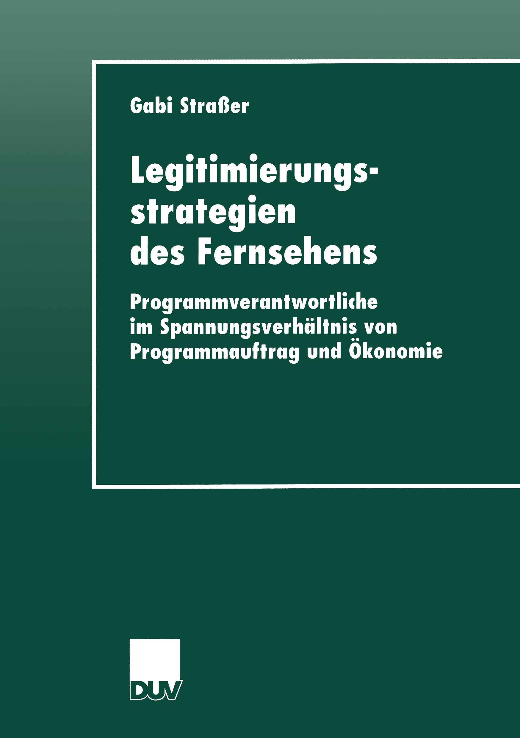Vorderes Coverbild Legitimierungsstrategien des Fernsehens