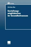 Vorderes Coverbild Gestaltungsmöglichkeiten im Gesundheitswesen