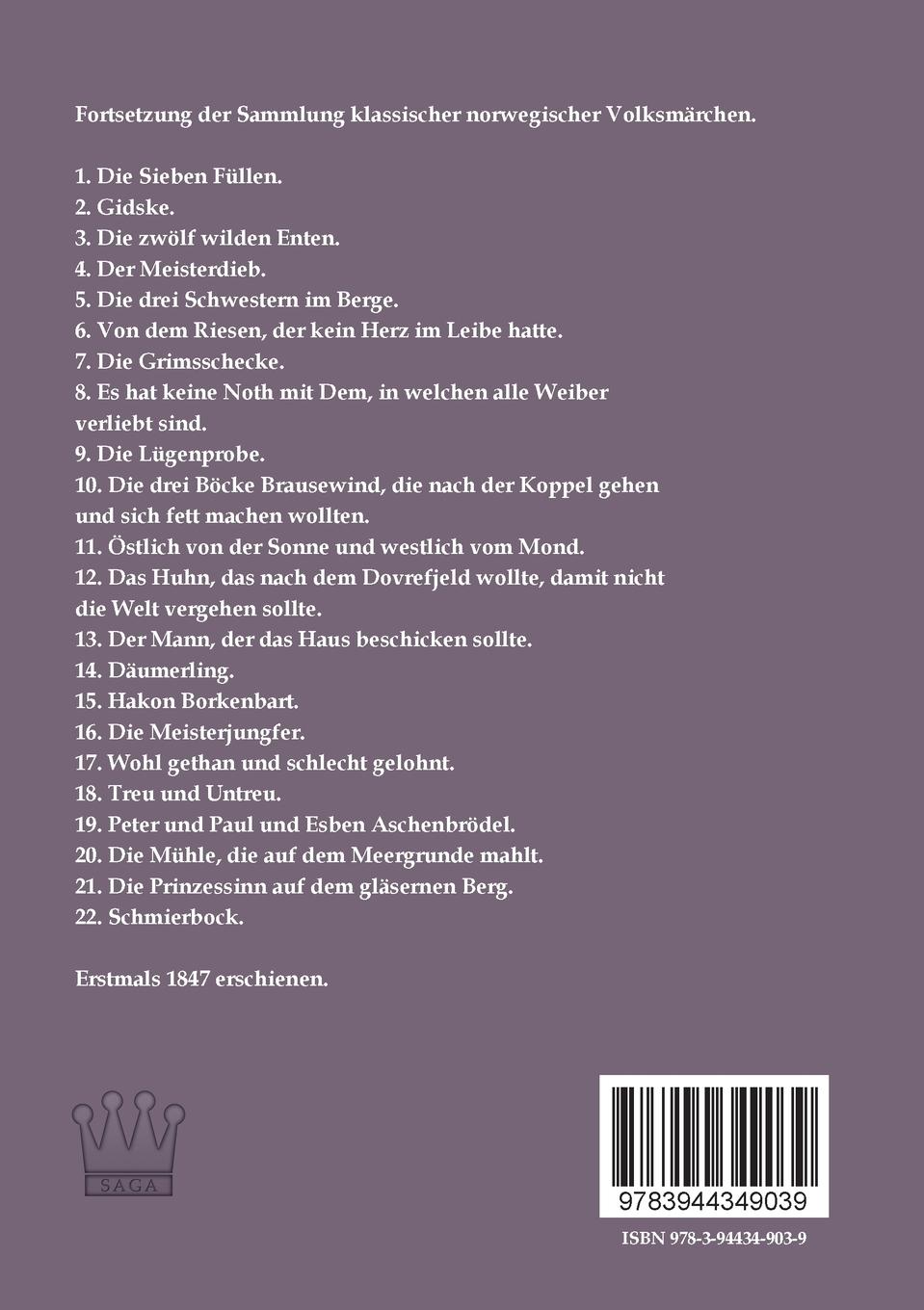 Rückseitencover Märchen aus Norwegen