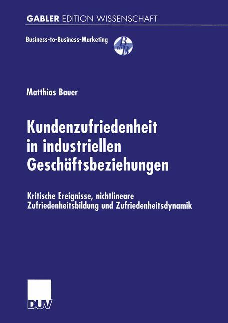 Vorderes Coverbild Kundenzufriedenheit in industriellen Geschäftsbeziehungen