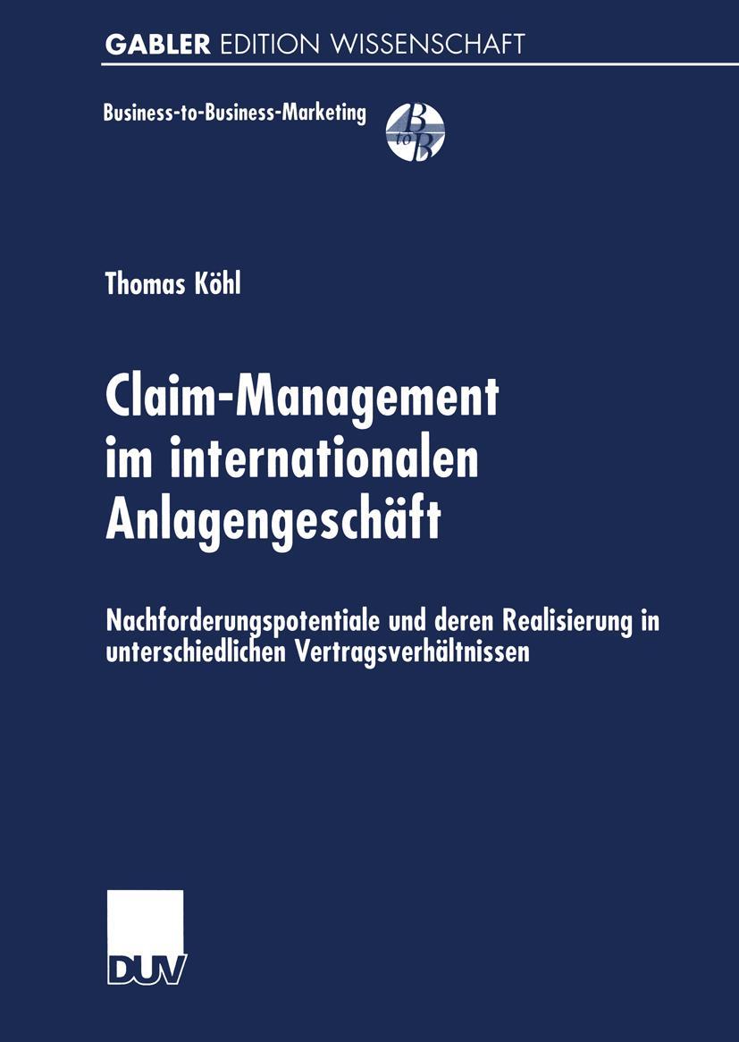 Vorderes Coverbild Claim-Management im internationalen Anlagengeschäft