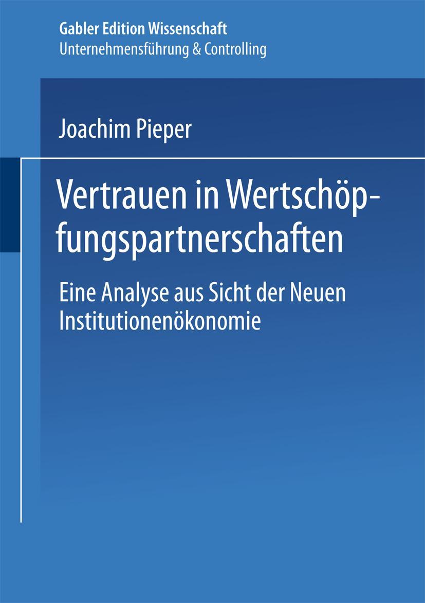 Vorderes Coverbild Vertrauen in Wertschöpfungspartnerschaften