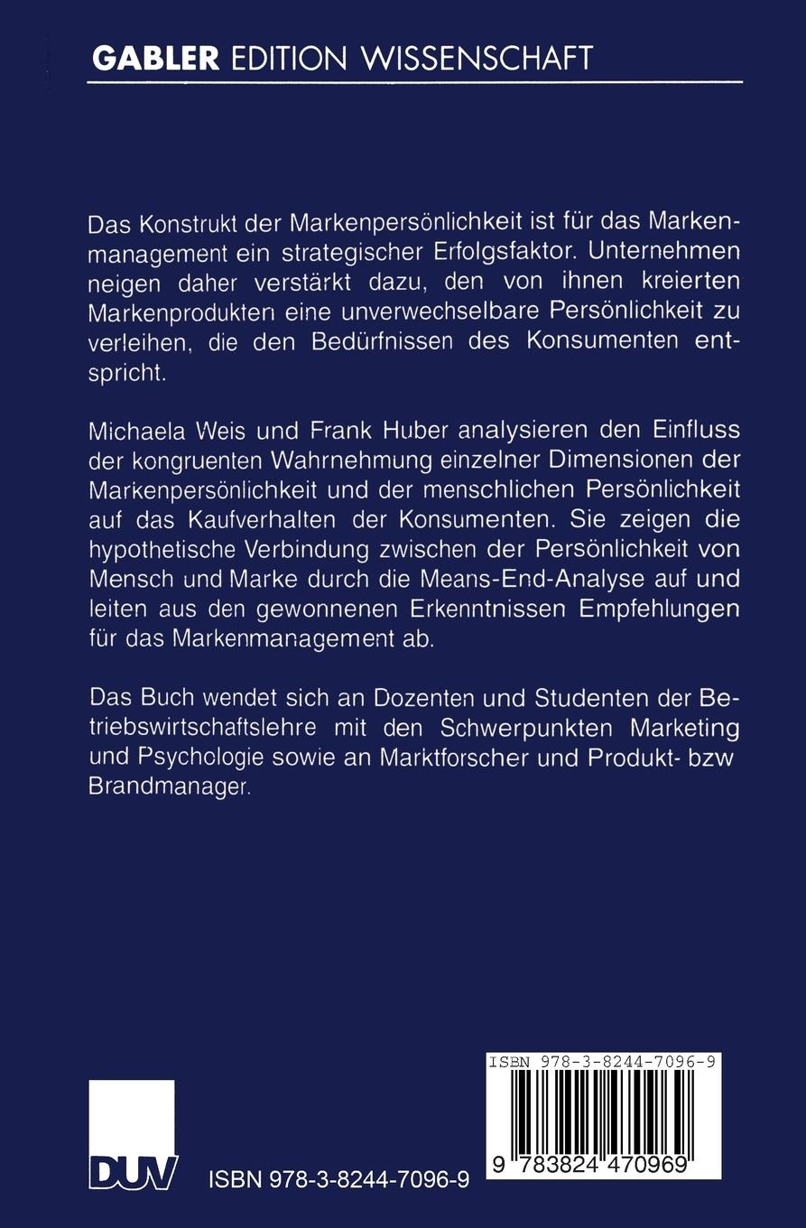 Rückseitencover Der Wert der Markenpersönlichkeit
