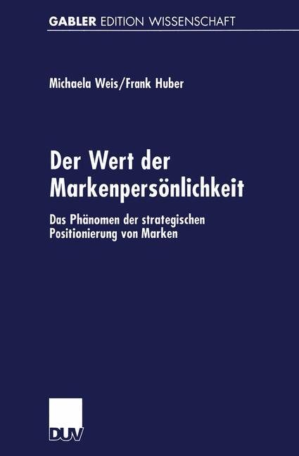 Vorderes Coverbild Der Wert der Markenpersönlichkeit