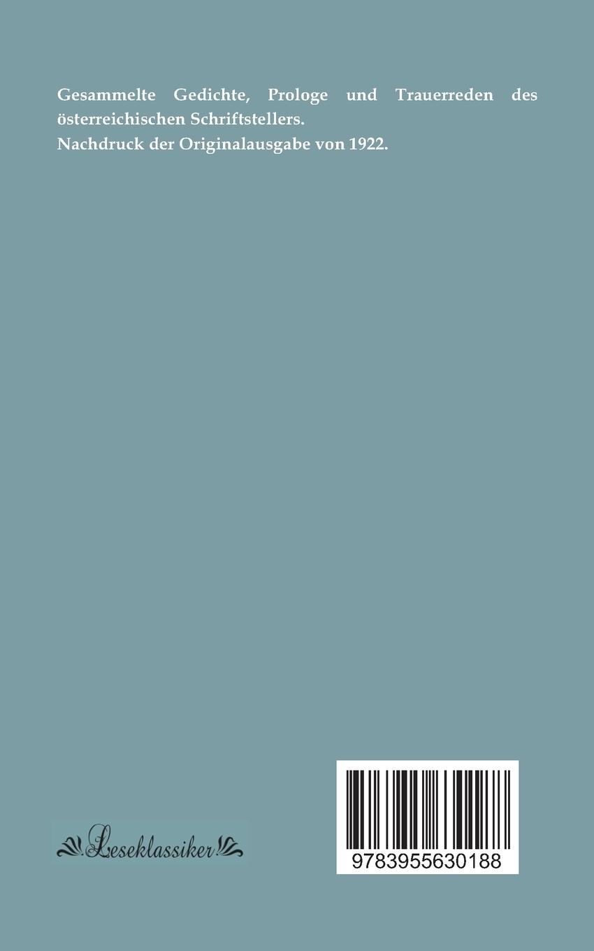 Rückseitencover Gedichte