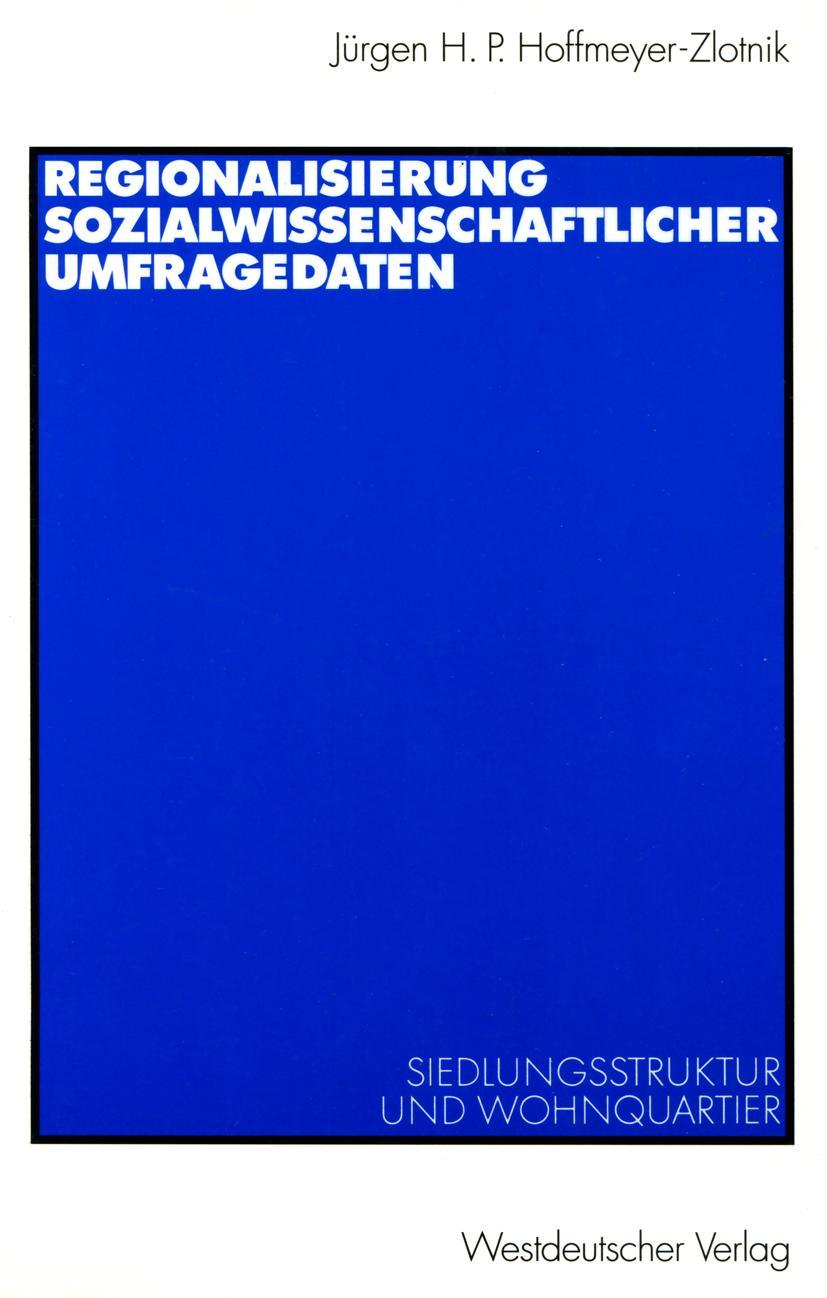 Vorderes Coverbild Regionalisierung sozialwissenschaftlicher Umfragedaten