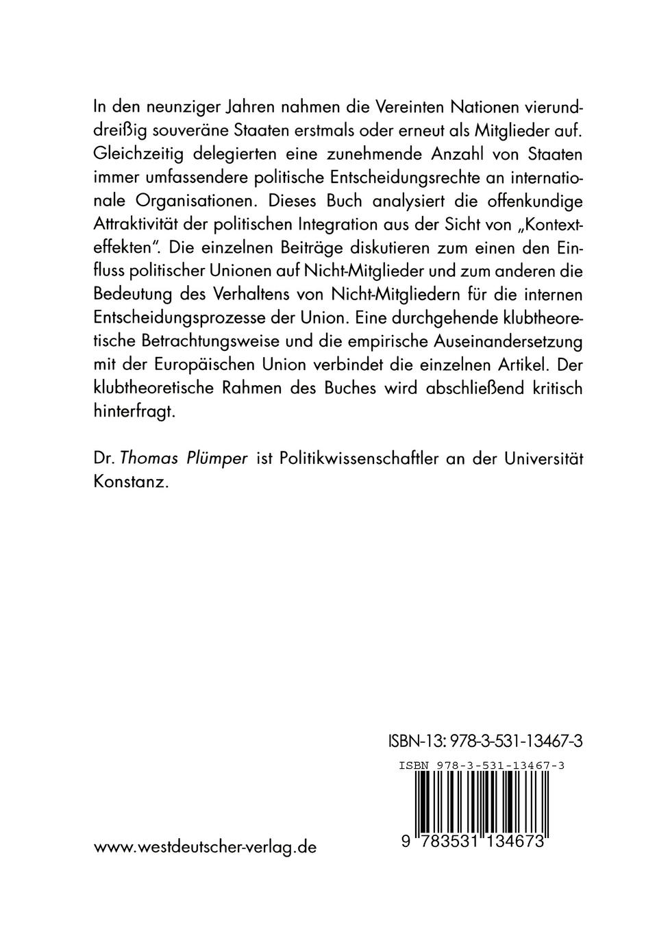 Rückseitencover Politische Integration
