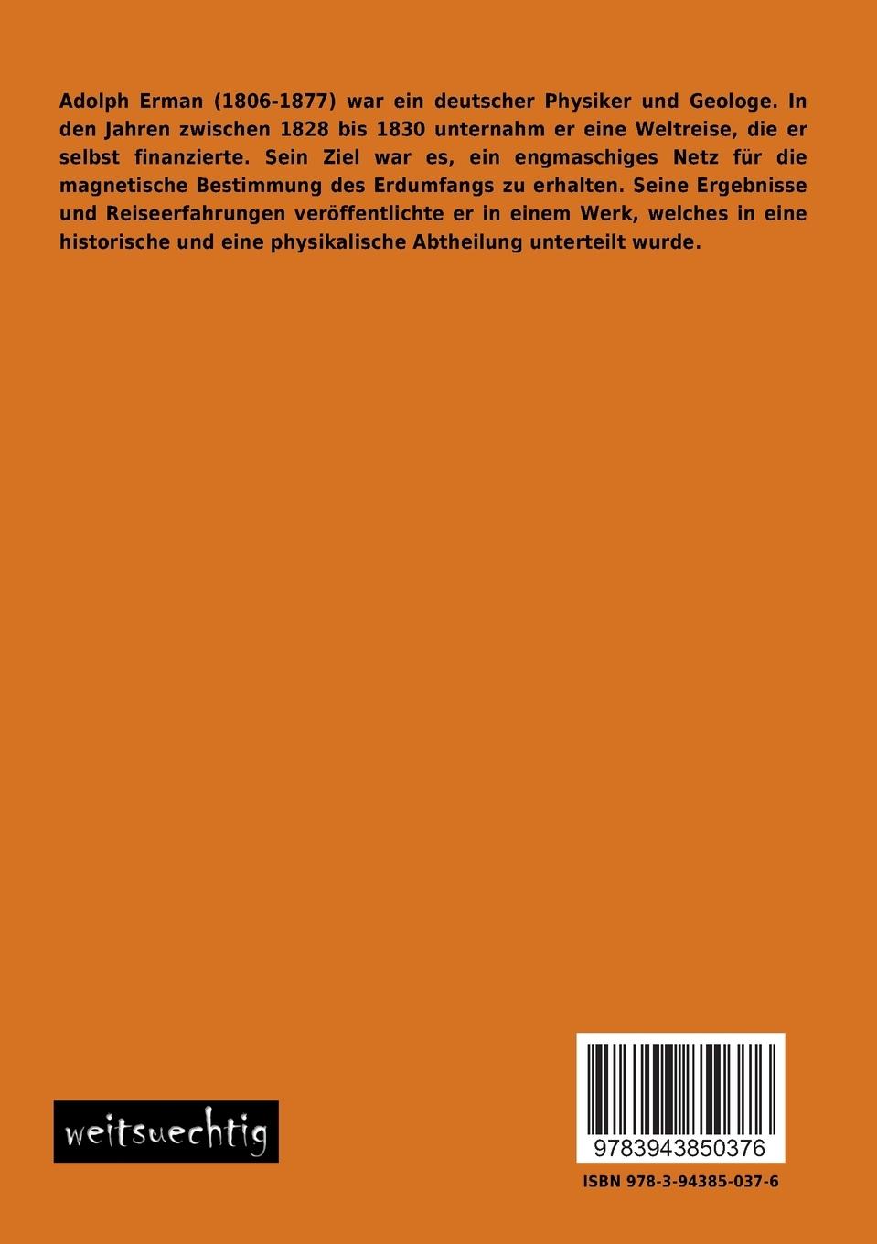 Rückseitencover Reise um die Erde durch Nord-Asien und die beiden Oceane in den Jahre 1828, 1829  und 1830