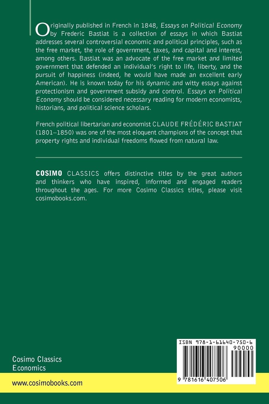 Rückseitencover Essays on Political Economy