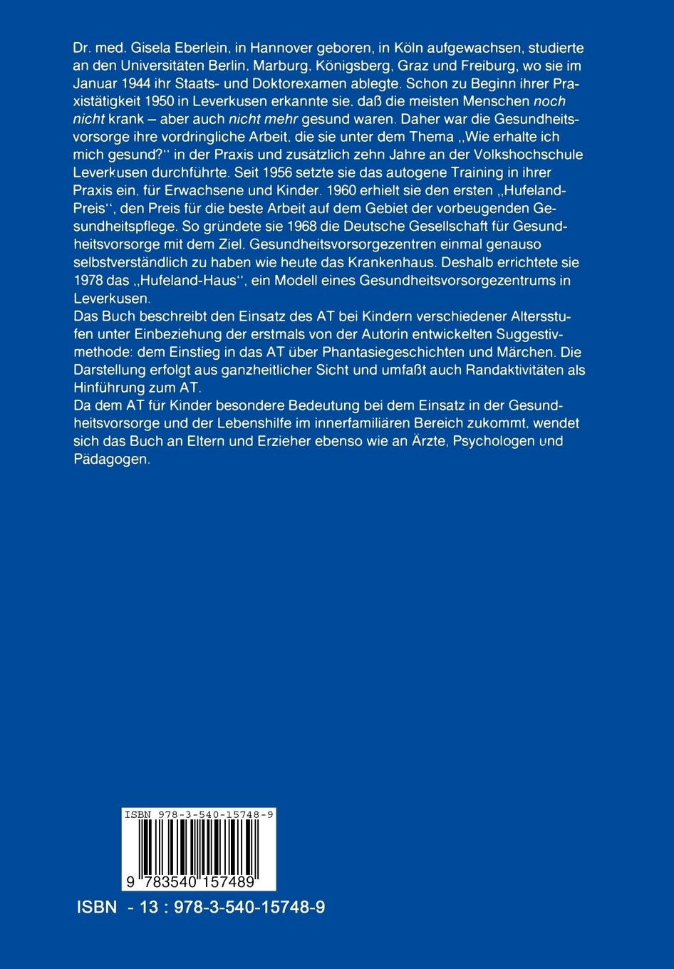 Rückseitencover Autogenes Training für Kinder