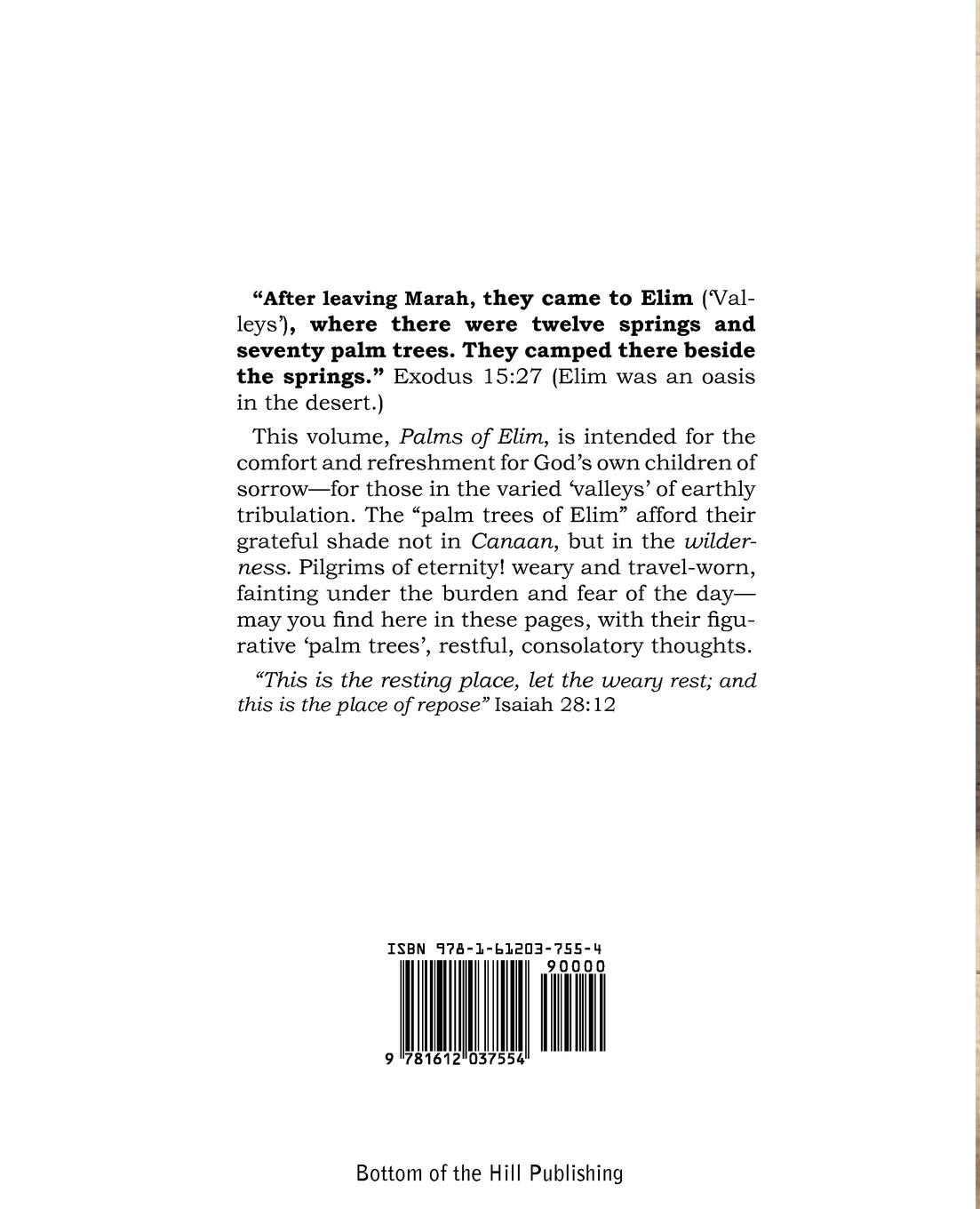 Rückseitencover Palms of Elim, Rest and Refreshment in the Valleys