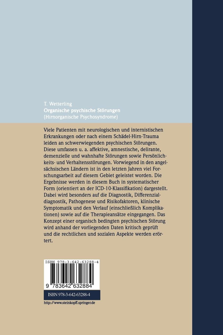 Rückseitencover Organische psychische Störungen