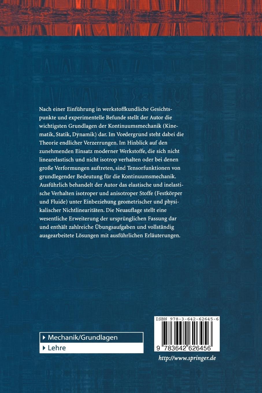 Rückseitencover Kontinuumsmechanik