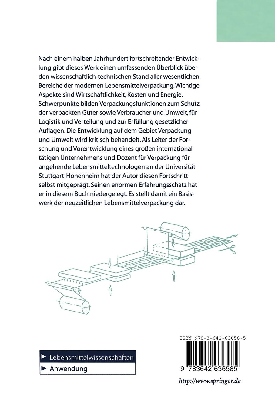 Rückseitencover Verpackung von Lebensmitteln